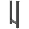  2 db antracitszürke acél étkezőasztalláb 60x(72-73) cm