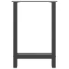 2 db antracitszürke acél étkezőasztalláb 60x(72-73) cm