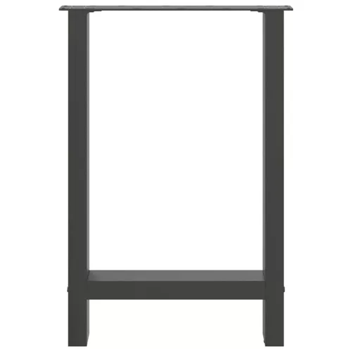  2 db antracitszürke acél étkezőasztalláb 60x(72-73) cm