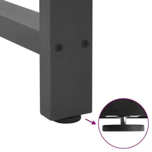  2 db antracitszürke acél étkezőasztalláb 60x(72-73) cm