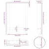  2 db antracitszürke acél étkezőasztalláb 60x(72-73) cm