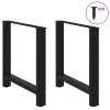 2 db fekete acél étkezőasztal láb 70 x (72-73) cm