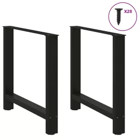  2 db fekete acél étkezőasztal láb 70 x (72-73) cm