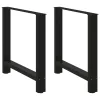  2 db fekete acél étkezőasztal láb 70 x (72-73) cm