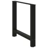  2 db fekete acél étkezőasztal láb 70 x (72-73) cm