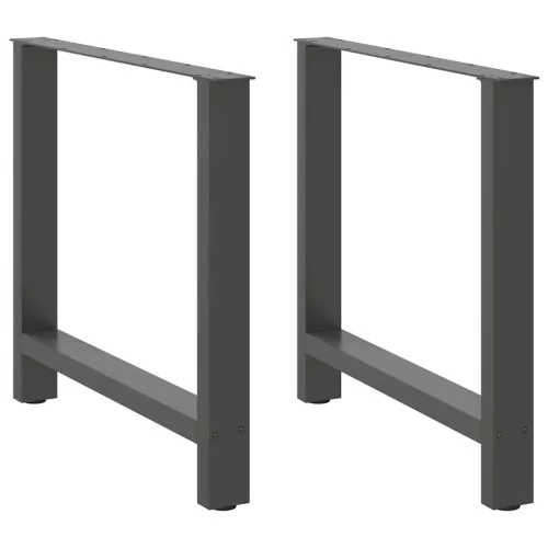 2 db antracitszürke acél étkezőasztalláb 70x(72-73) cm