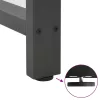  2 db antracitszürke acél étkezőasztalláb 70x(72-73) cm