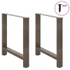  2 db natúr acél étkezőasztal láb 70 x (72-73) cm acél
