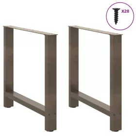  2 db natúr acél étkezőasztal láb 70 x (72-73) cm acél