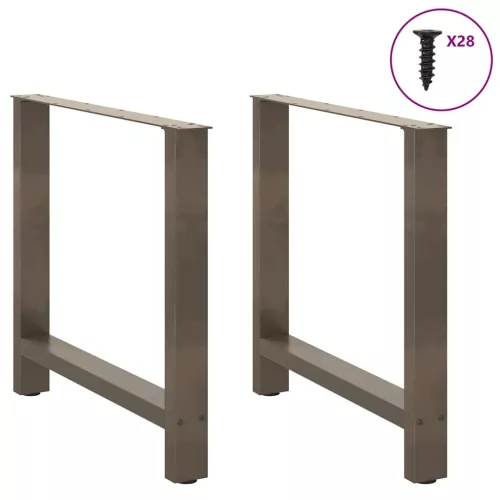  2 db natúr acél étkezőasztal láb 70 x (72-73) cm acél