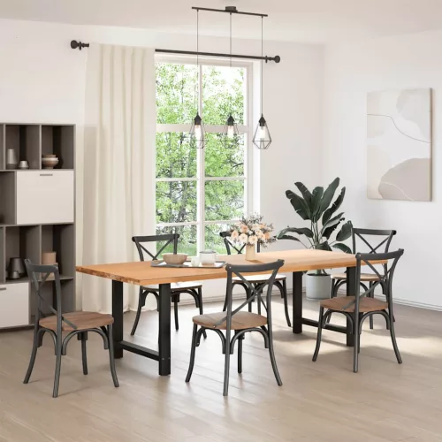  2 db fekete étkezőasztal láb 80 x (72-73) cm acél