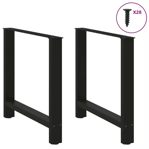  2 db fekete étkezőasztal láb 80 x (72-73) cm acél
