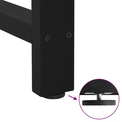  2 db fekete étkezőasztal láb 80 x (72-73) cm acél