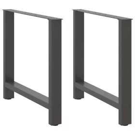  2 db antracitszürke acél étkezőasztalláb 80x(72-73) cm