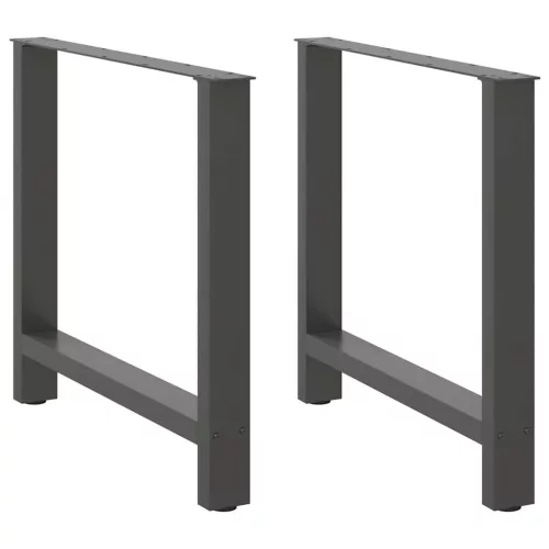  2 db antracitszürke acél étkezőasztalláb 80x(72-73) cm