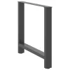  2 db antracitszürke acél étkezőasztalláb 80x(72-73) cm