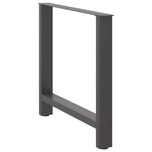  2 db antracitszürke acél étkezőasztalláb 80x(72-73) cm