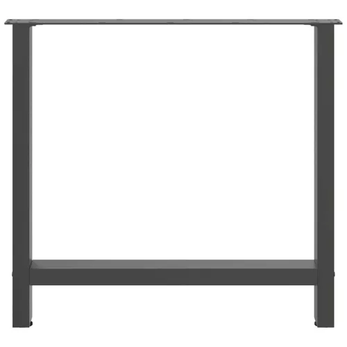  2 db antracitszürke acél étkezőasztalláb 80x(72-73) cm