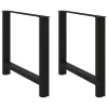 2 db fekete acél étkezőasztal láb 90 x (72-73) cm