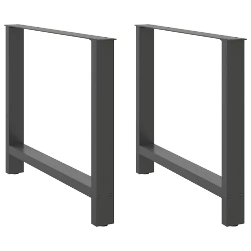  2 db antracitszürke acél étkezőasztalláb 90 x (72-73) cm