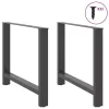  2 db antracitszürke acél étkezőasztalláb 90 x (72-73) cm