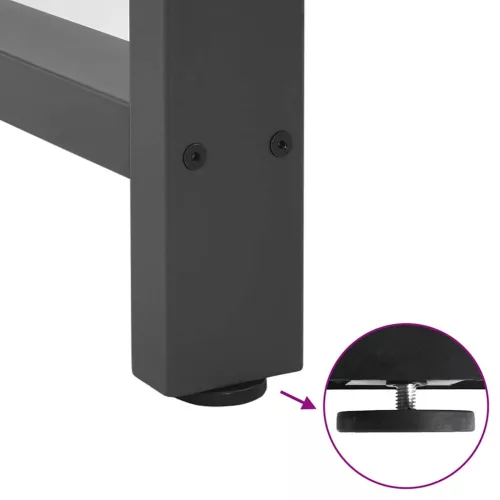  2 db antracitszürke acél étkezőasztalláb 90 x (72-73) cm