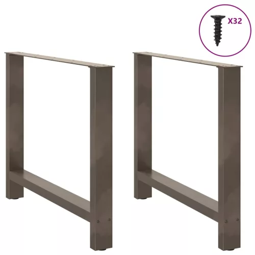  2 db natúr acél étkezőasztal láb 90 x (72-73) cm acél