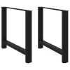  2 db fekete acél étkezőasztal láb 100 x (72-73) cm