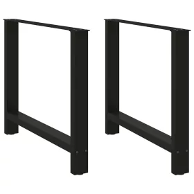  2 db fekete acél étkezőasztal láb 100 x (72-73) cm