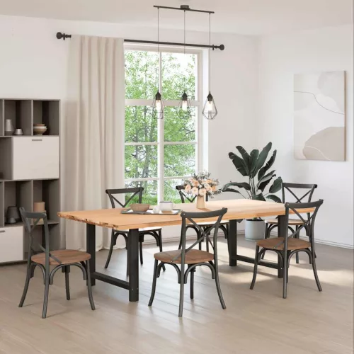  2 db fekete acél étkezőasztal láb 100 x (72-73) cm