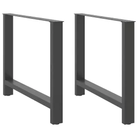    2 db antracitszürke acél étkezőasztalláb 100 x (72-73) cm