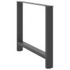 2 db antracitszürke acél étkezőasztalláb 100 x (72-73) cm