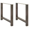  2 db natúr acél étkezőasztal láb 100 x (72-73) cm acél