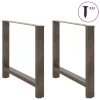  2 db natúr acél étkezőasztal láb 100 x (72-73) cm acél