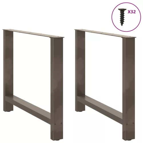  2 db natúr acél étkezőasztal láb 100 x (72-73) cm acél