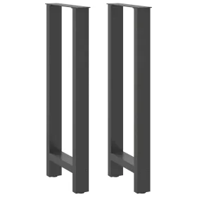  2 db antracitszürke acél bárasztalláb 40x(100-101) cm