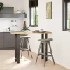  2 db antracitszürke acél bárasztalláb 40x(100-101) cm