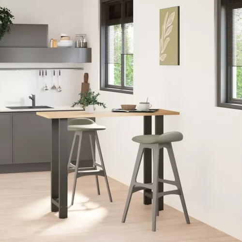  2 db antracitszürke acél bárasztalláb 40x(100-101) cm