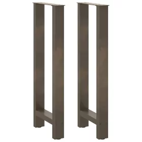  2 db natúr acél bárasztalláb 40 x (100-101) cm