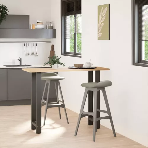  2 db antracitszürke acél bárasztalláb 50x(100-101) cm
