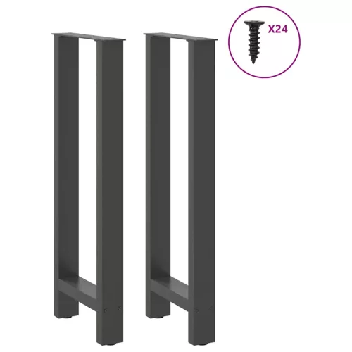 2 db antracitszürke acél bárasztalláb 50x(100-101) cm