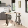  2 db natúr acél bárasztalláb 60 x (100-101) cm
