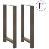  2 db natúr acél bárasztalláb 60 x (100-101) cm