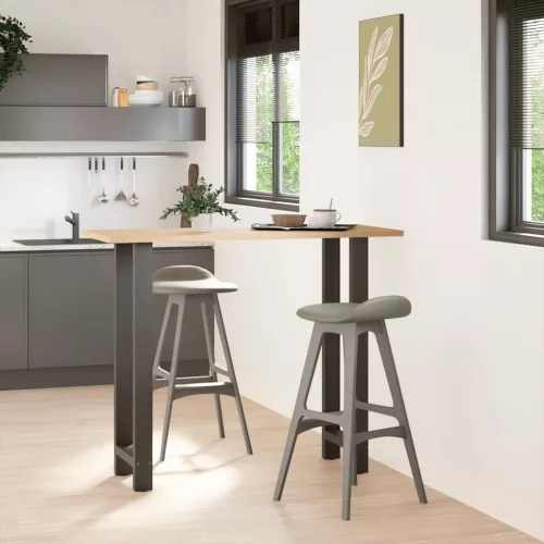  2 db antracitszürke acél bárasztalláb 40x(110-111) cm