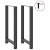  2 db antracitszürke acél bárasztalláb 60x(110-111) cm