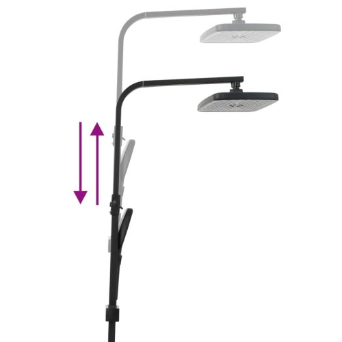  fekete sárgaréz kétfejű zuhanyszett keverővel és tömlővel