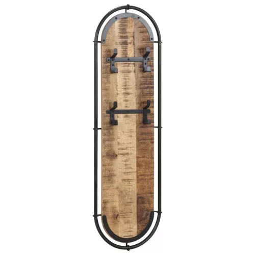  2db tömör nyers mangófa falra szerelhető ruhafogas 4 akasztóval