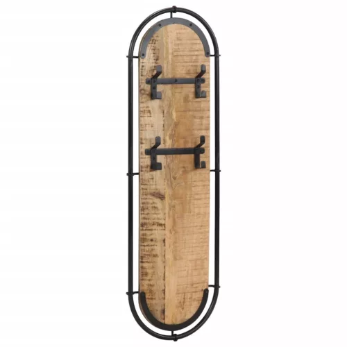  2db tömör nyers mangófa falra szerelhető ruhafogas 4 akasztóval