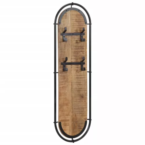  2db tömör nyers mangófa falra szerelhető ruhafogas 4 akasztóval