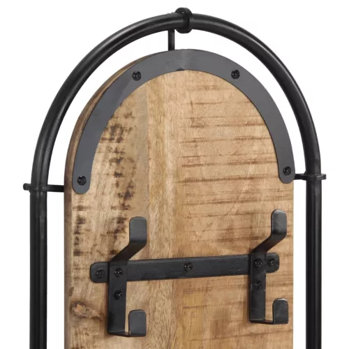  2db tömör nyers mangófa falra szerelhető ruhafogas 4 akasztóval